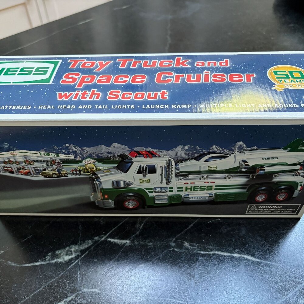 HESS 2014 COLLECTABLE TOY TRUCK AND SPACE CRUISER WITH SCOUT - NIB-UNOPENED